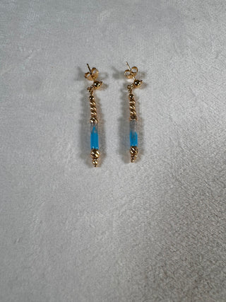 18K Gold turquoise Drop Earrings