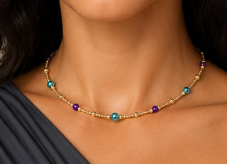 Celeste Color Gold Choker & Bracelet Set | 18K Solid Gold