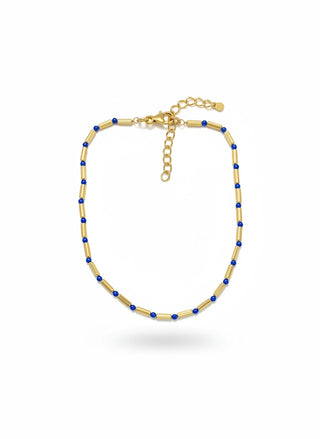 18K Blue-Colored Gold Beaded Bracelet – Delicate Luxe Design