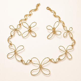 Golden Bloom Necklace and earrings set
