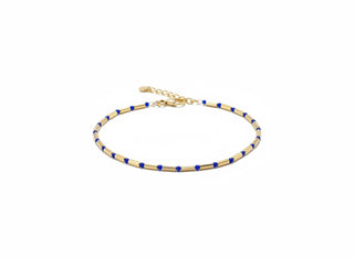 18K Blue-Colored Gold Beaded Bracelet – Delicate Luxe Design
