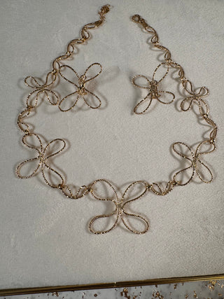 Golden Bloom Necklace and earrings set