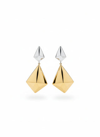 “Sculpted Aura” 18K Two-Tone Statement Earrings