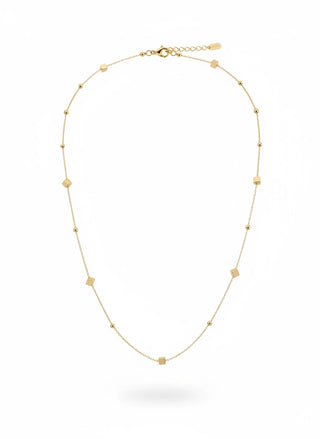 18K Gold Geometric Station Necklace – Minimal Luxe Chain