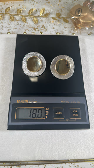 Éclipse Two-Tone Stud Earrings | 18K Solid Gold