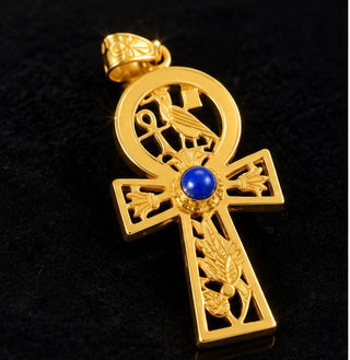 Royal Scarab Ankh Pendant

18K Solid Gold with Blue Stone