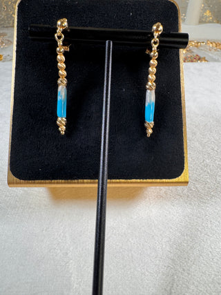 18K Gold turquoise Drop Earrings