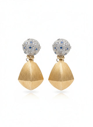 Aurielle 18K Solid Gold Pavé Drop Earrings | Fine Luxury Jewelry | Orryxa™