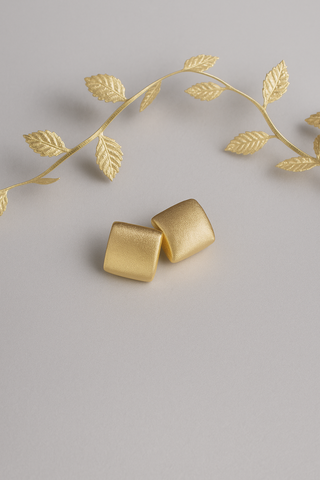Satin Square 18K Gold Studs — Minimal, Timeless, Elevated