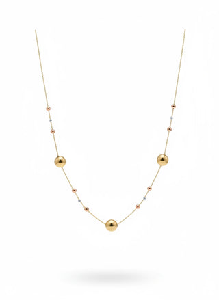 18K Gold Bead-Station Necklace – Minimal Elegant Everyday Luxury