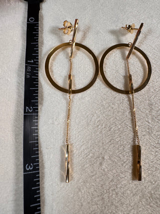 18K Gold Geometric Drop Earrings