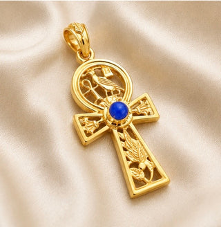Royal Scarab Ankh Pendant

18K Solid Gold with Blue Stone