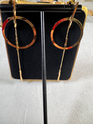 18K Gold Geometric Drop Earrings