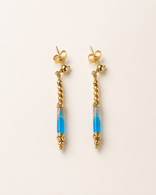 18K Gold turquoise Drop Earrings