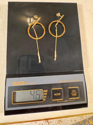 18K Gold Geometric Drop Earrings
