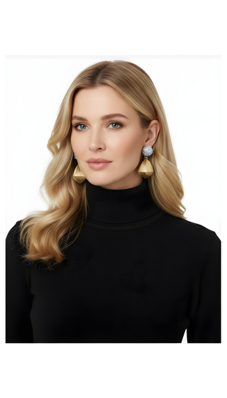 Aurielle 18K Solid Gold Pavé Drop Earrings | Fine Luxury Jewelry | Orryxa™