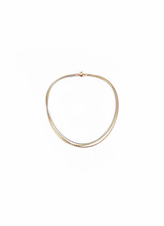 18K Dubai Twisted Trinity Chain – Triple-Tone Luxury